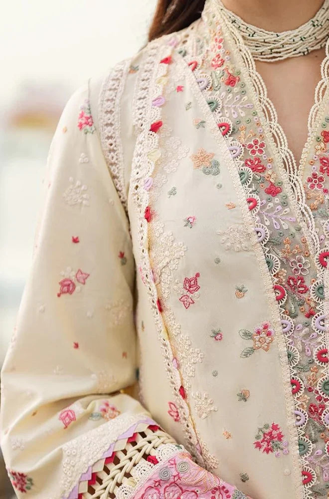 CF1052 - Qalamkaar 3PC Unstitched Lawn Embroidered Chicken Kari