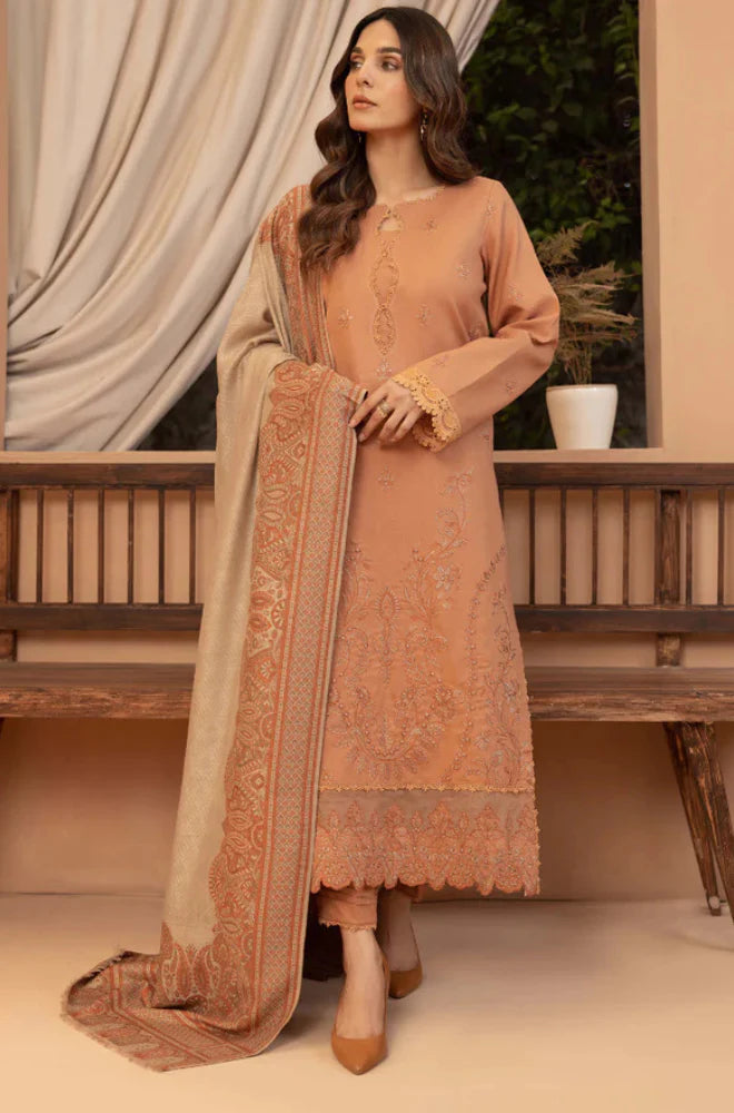 CF1260 Bin ilyas - Winter 3PC Dhanak Embroidered Suit
