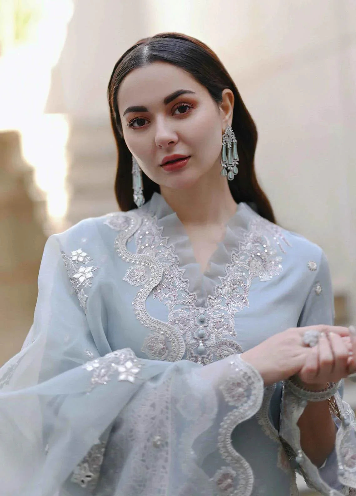 CF1037 - QALAMKAR 3PC Lawn Embroidered Suit