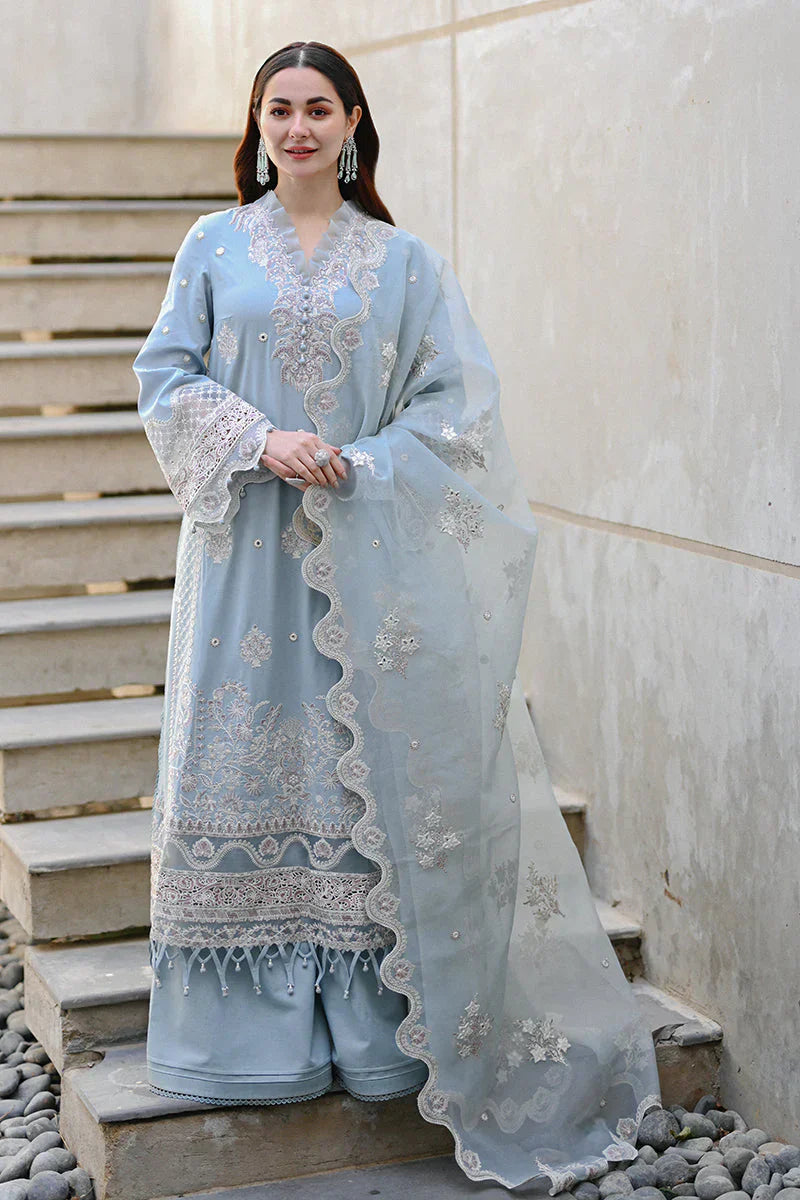 CF1037 - QALAMKAR 3PC Lawn Embroidered Suit