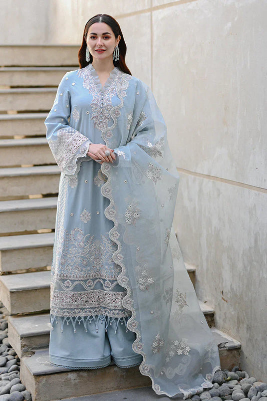 CF1037 QALAMKAR 3PC Lawn Embroidered Suit