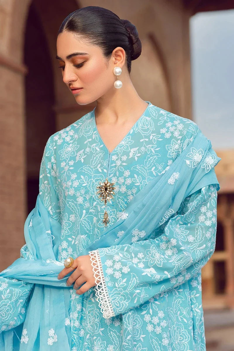 CF209-Bareeze -Embroidered 3pc Lawn Dress With Embroidered Chiffon Dupatta