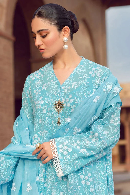 CF209-Bareeze -Embroidered 3pc Lawn Dress With Embroidered Chiffon Dupatta
