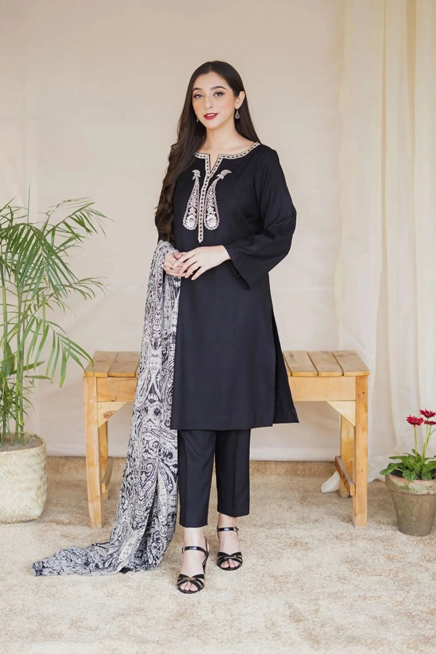 CF1204 Asling - Winter 3PC Dhanak Embroidered Suit