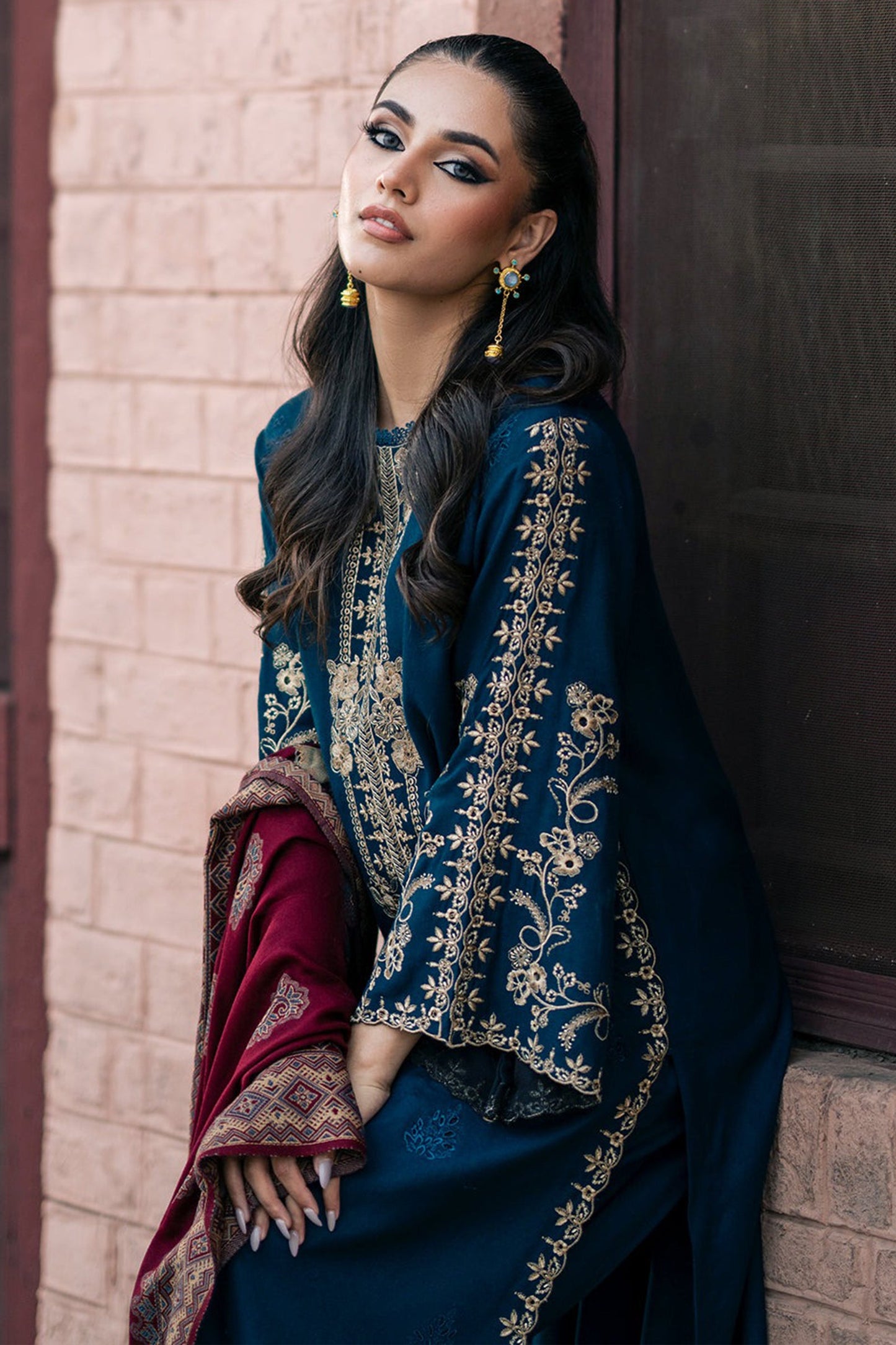 CF1109 - Winter  Jazmin  3PC Dhanak Embroidered Suit