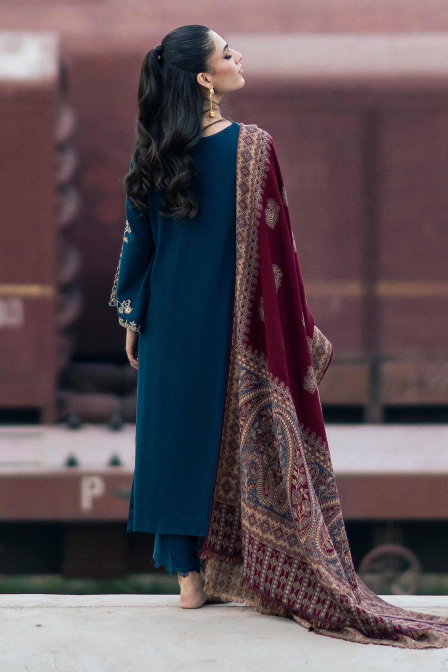 CF1109 - Winter  Jazmin  3PC Dhanak Embroidered Suit