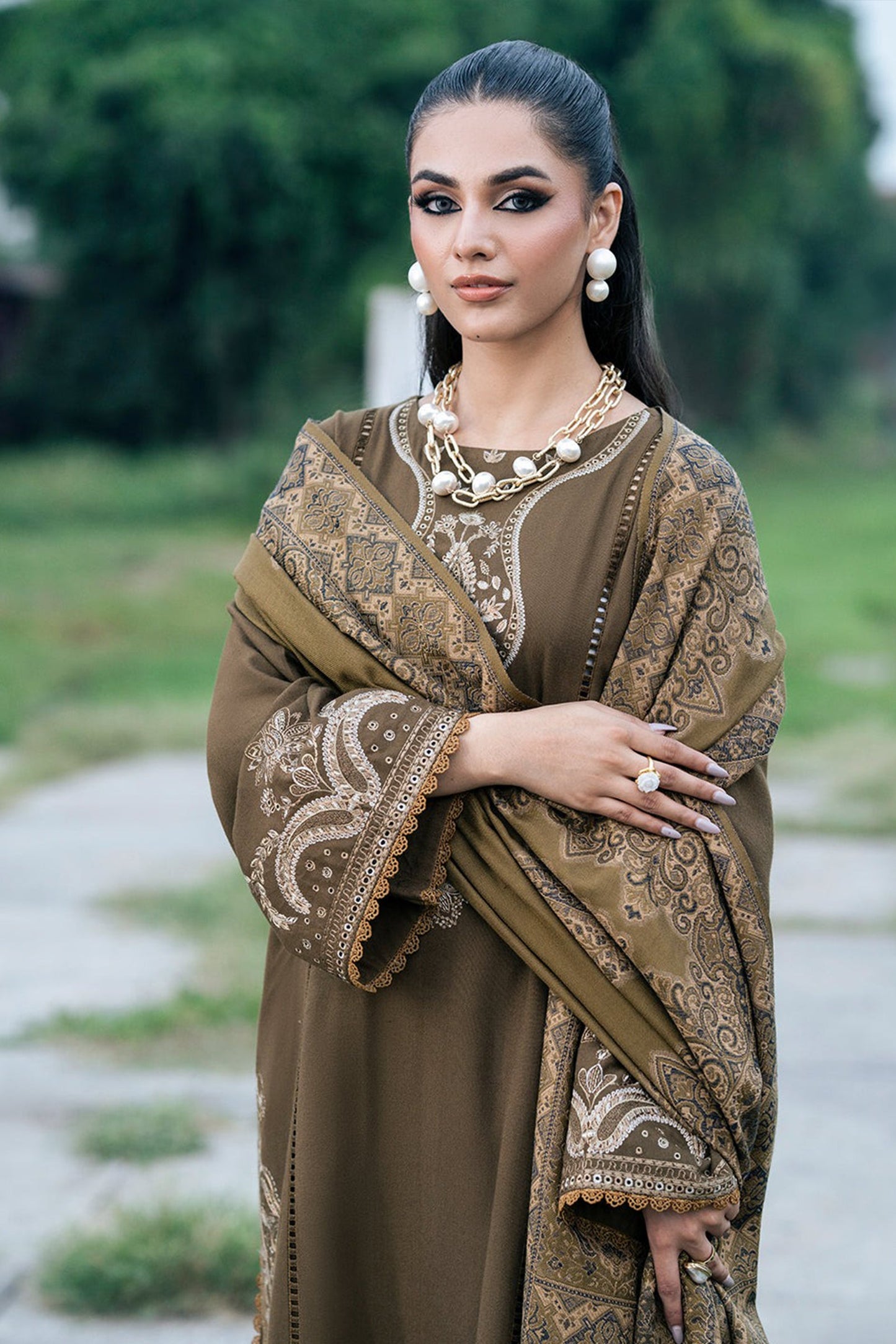 CF1116 - Winter  Jazmin 3PC Dhanak Embroidered Suit