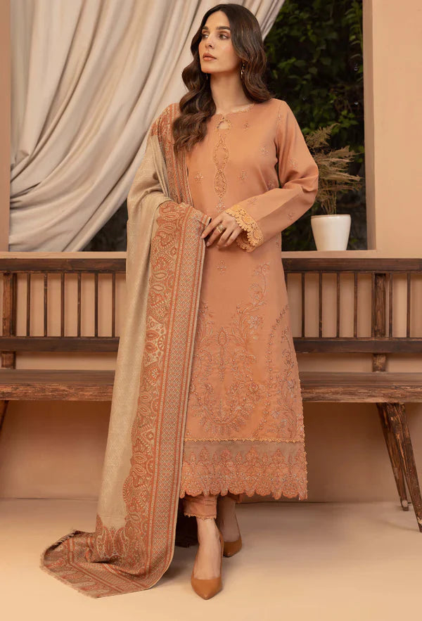 CF1260 Bin ilyas - Winter 3PC Dhanak Embroidered Suit