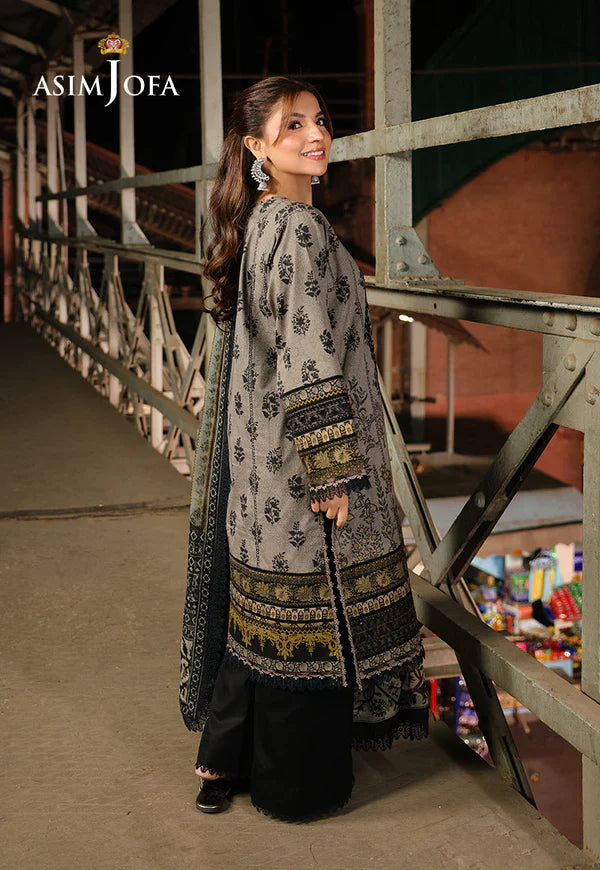 CF1255 Asim Jofa - Winter 3PC Karandi Digital Print Dress