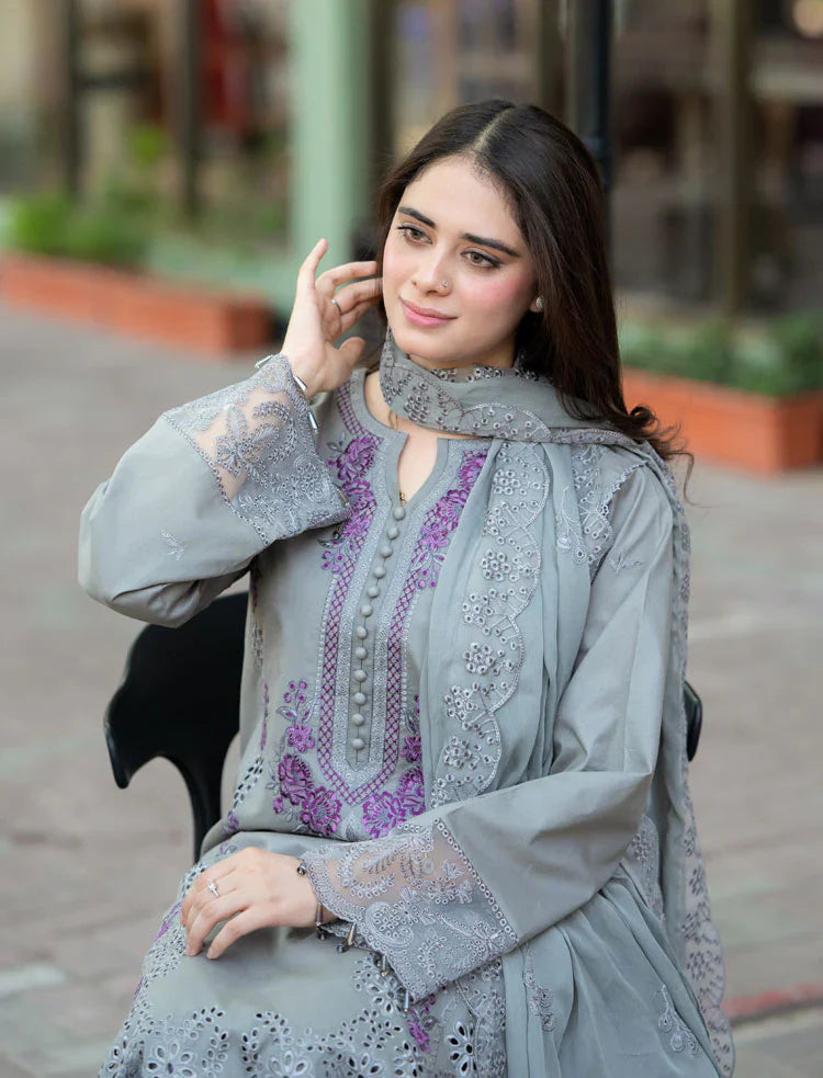 CF1047 - Mushq - 3PC Lawn ChickenKari Embroidered Suit
