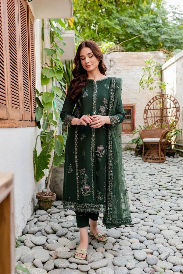 CF1025-BATIK 3PC Lawn Embroidered Shirt With Organza Embroidered Dupatta