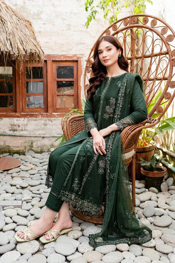 CF1025-BATIK 3PC Lawn Embroidered Shirt With Organza Embroidered Dupatta