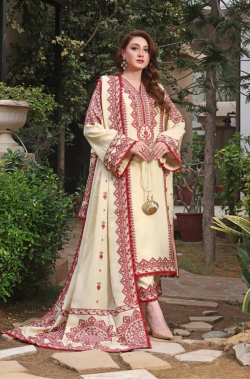 CF1254 Asim Jofa - Winter 3PC Dhanak Embroidered Suit