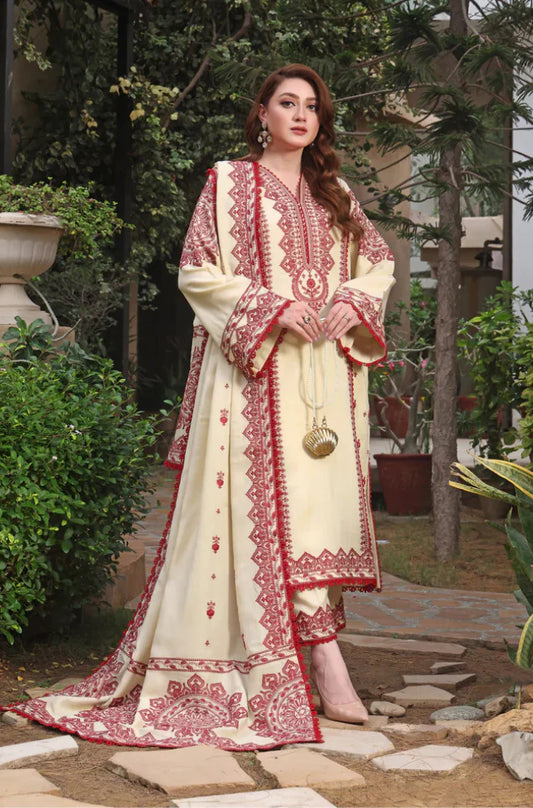 CF1254 Asim Jofa - Winter 3PC Dhanak Embroidered Suit