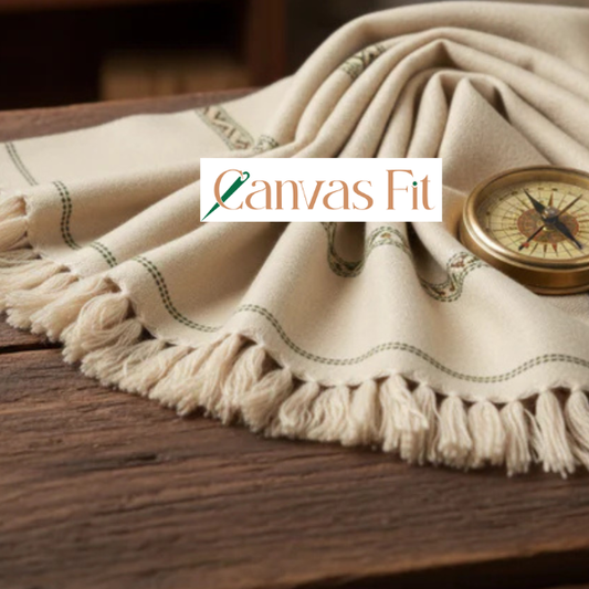 CF03-K2  Mountain Woolen Shawl - White