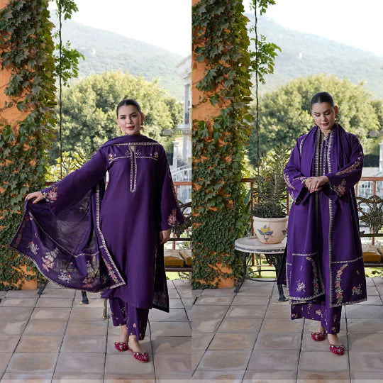 Urge 3 Piece Lawn Embroidered dress with Lawn Dupata