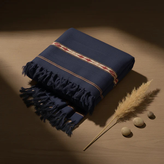 CF13-Hunza Mountain Woolen Shawl - Navy