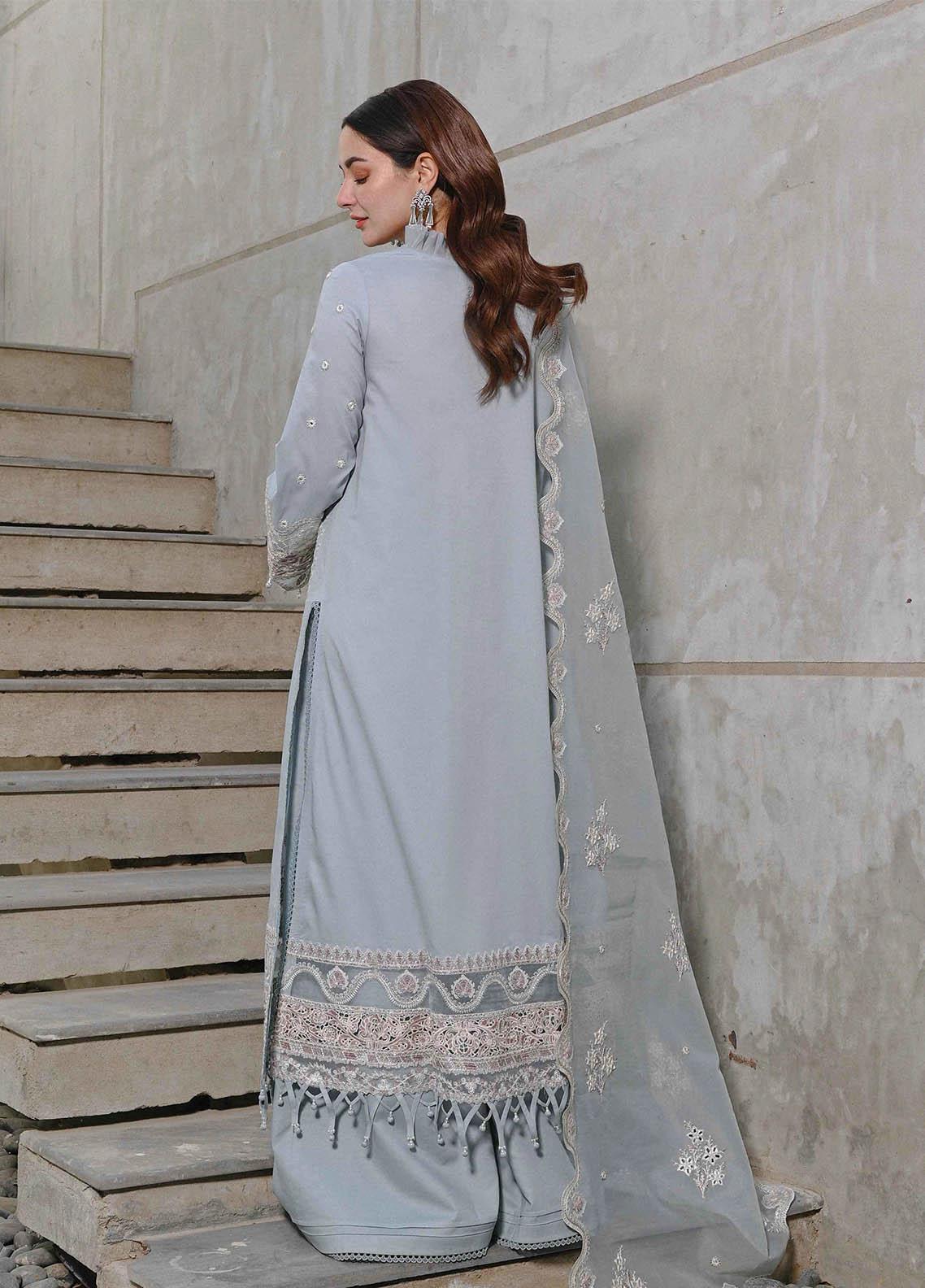 CF1037 - QALAMKAR 3PC Lawn Embroidered Suit