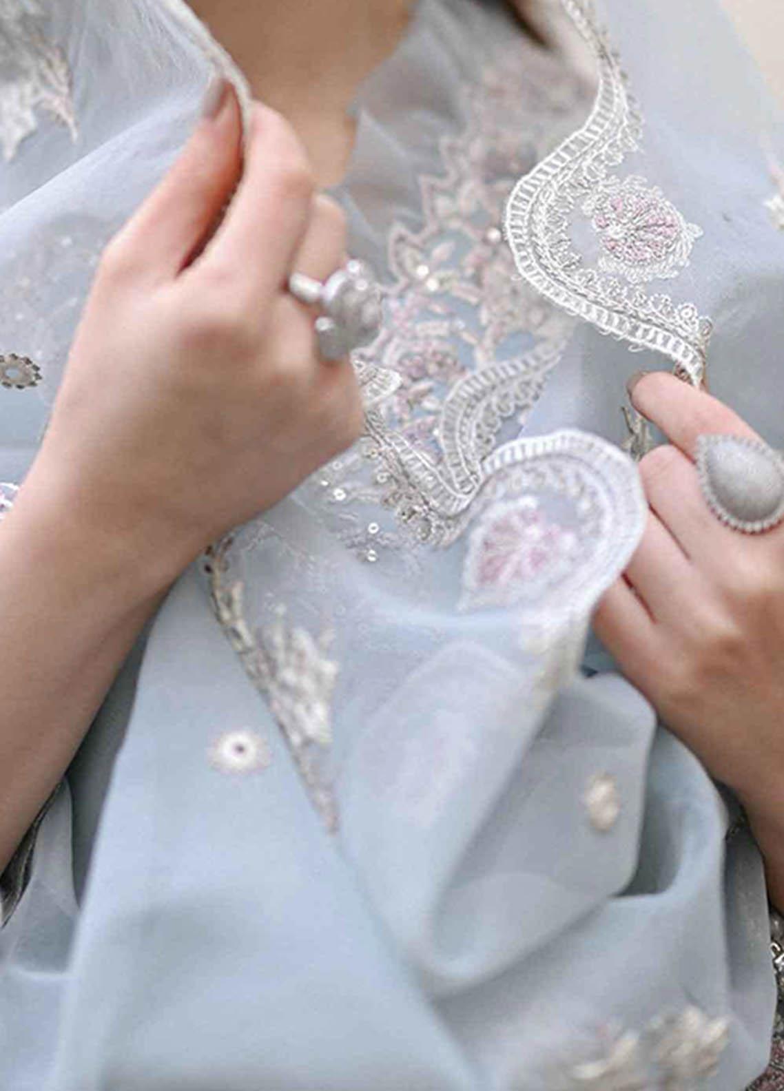 CF1037 - QALAMKAR 3PC Lawn Embroidered Suit