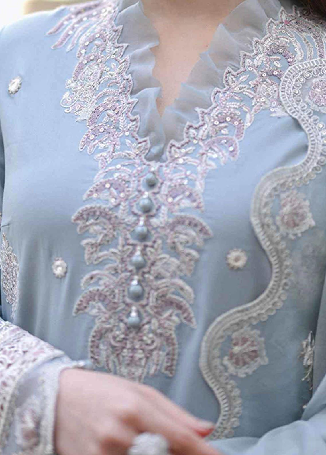 CF1037 - QALAMKAR 3PC Lawn Embroidered Suit